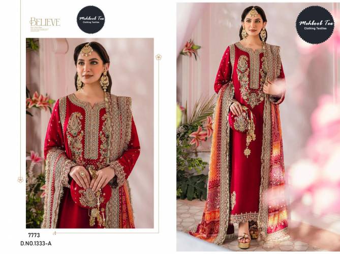 1333 A And D Mehbob tex Embroidery Cotton Pakistani Suits Wholesale Market In Surat
